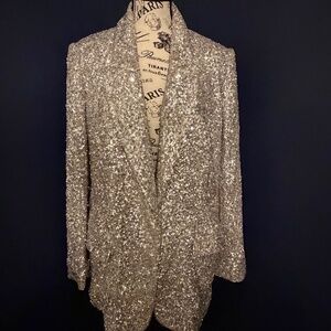 HOT Silver Express Sequined Blazer/ Size Large